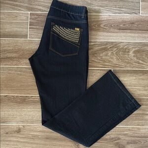 Bill Blass Dark Blue Women Jeans with Studded Pocket
